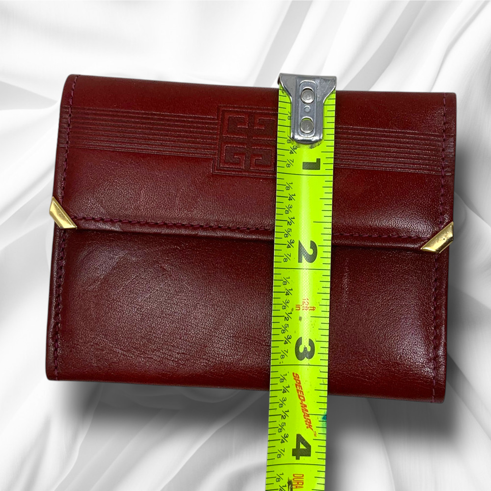 Vintage Givenchy Boutique Oxblood Leather Wallet NWT Rare Structured Mini Case - Picture 12 of 12